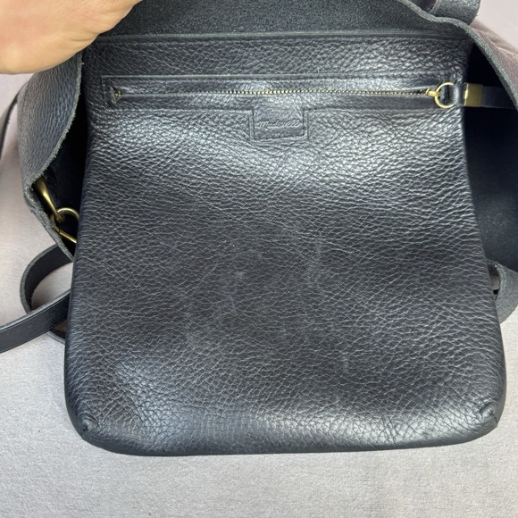 Madewell The Transport Medium Leather Tote Bag True Black DISCONTINUED - Picture 9 of 9